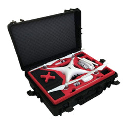 Professional case - Transport case suitable for DJI Phantom 4 Professional Plus and Obsidian with space for 6 batteries + accessories - MC-CASES - Made in Germany - Outdoor case - IP67 waterproof