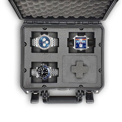 MC-CASES ® Watch case Transport case for up to 4 watches - Travel case - Waterproof - Lockable - Perfect for travelling - Extremely protected